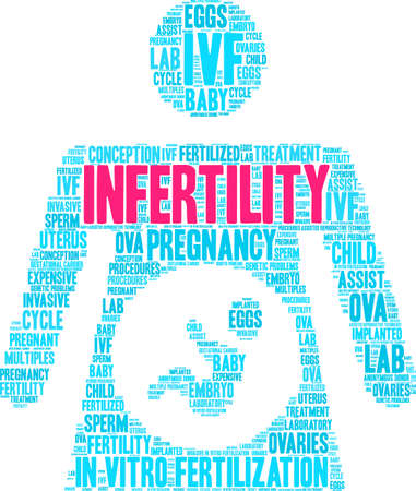 Infertility word cloud on a white background.のイラスト素材