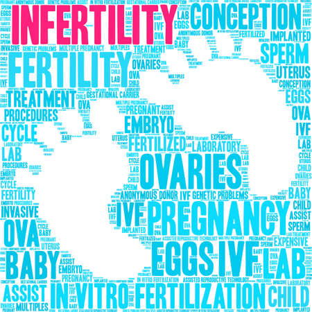 Infertility word cloud on a white background.のイラスト素材