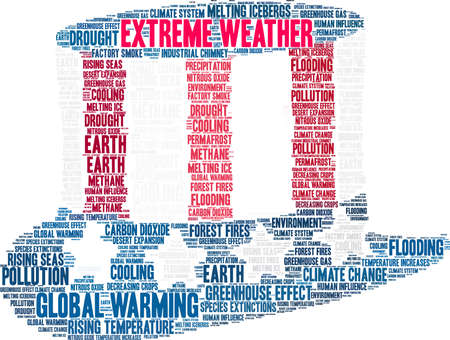Extreme Weather Word Cloud On A White Background Royalty