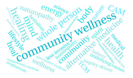 Community Wellness word cloud on a white background.のイラスト素材