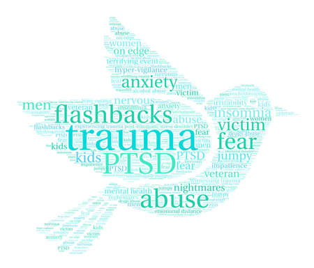 Trauma word cloud on a white background.のイラスト素材