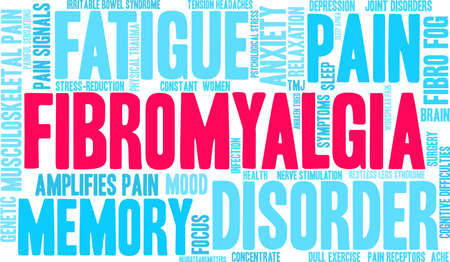 Fibromyalgia word coud on a white background.のイラスト素材