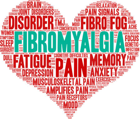 Fibromyalgia word coud on a white background.のイラスト素材