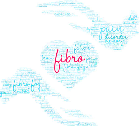 Fibro word cloud on a white background.のイラスト素材
