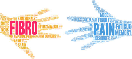 Fibro word cloud on a white background.のイラスト素材