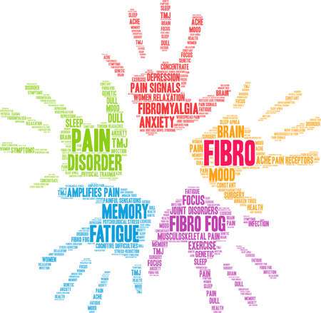 Fibro word cloud on a white background.のイラスト素材