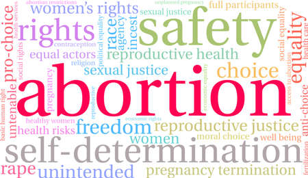 Abortion word cloud on a white background.のイラスト素材