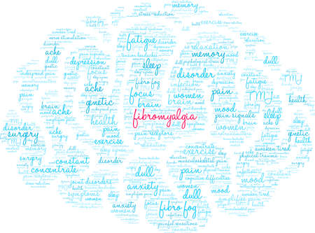 Fibromyalgia word coud on a white background.のイラスト素材