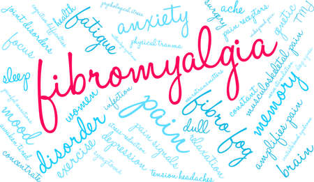 Fibromyalgia word coud on a white background.のイラスト素材