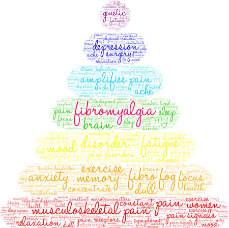 Fibromyalgia word coud on a white background.のイラスト素材