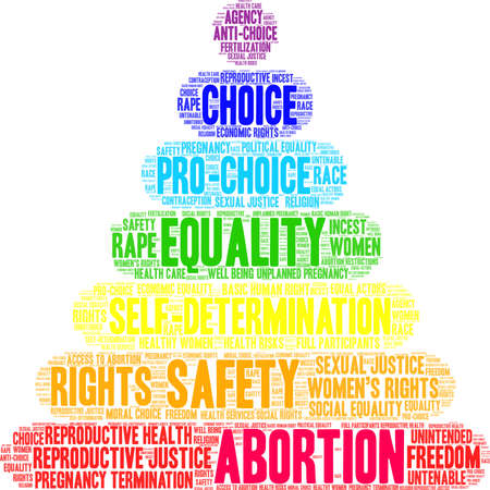 Abortion word cloud on a white background.のイラスト素材