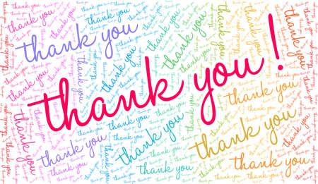 Thank You word cloud on a white background.のイラスト素材