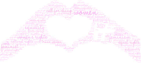 Womens Rights Fight word cloud on a black background. 