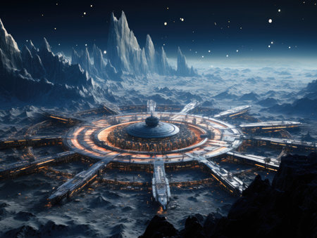 Fantasy alien planet. 3D illustration of a fantasy alien planet.の素材