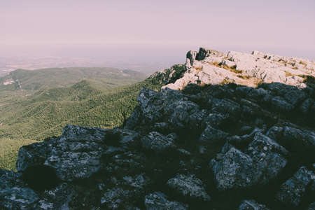 Landscapes of the set of mountains of Spain, in Catalonia.の写真素材