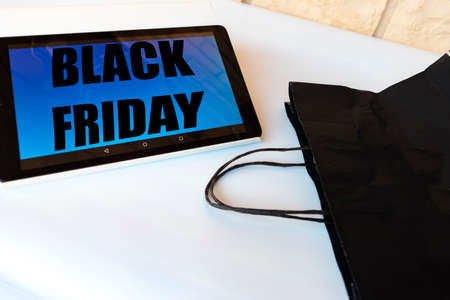 Black friday shopping concept. Online shopping for the shopping partyの写真素材