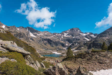 Lakes of Tristania. Set of lakes in the mountains of Ordino, in Andorra.の写真素材