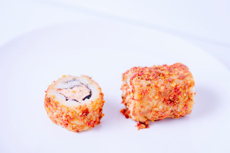 Sushi with different red species on the outside.の写真素材