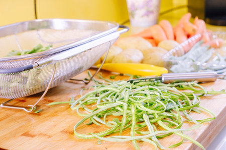 Vegetables on top of a kitchen ready to cook.の写真素材