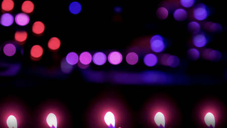 Bokeh lights on black backgroundの写真素材