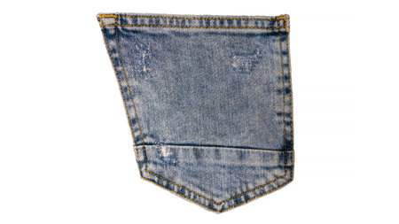 Denim back pocket isolated on white background. Denim logo, denim icon.の写真素材