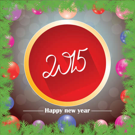 with the new 2015 flat illustrationのイラスト素材