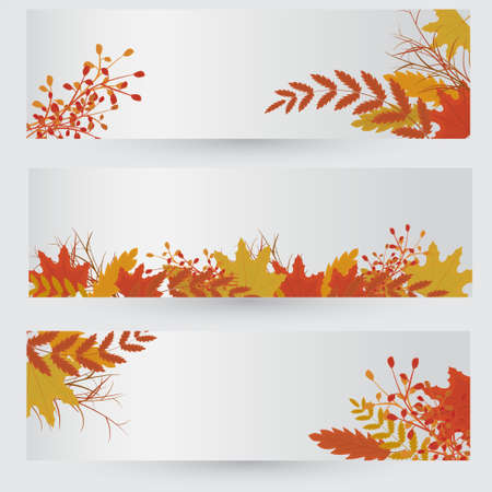 Vector set of colorful autumnのイラスト素材