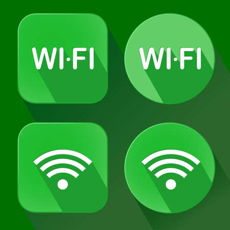 Flat green WiFi iconのイラスト素材