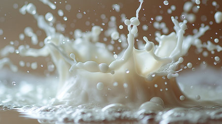 splashes of milk on a dark background. close-up.の素材