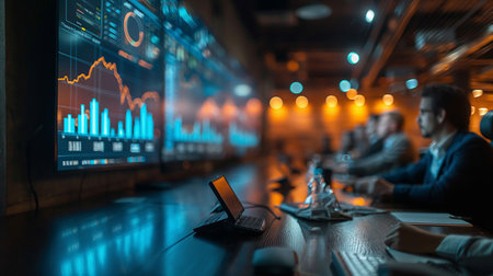 Business people sitting at table in office and working on laptop computer.の素材
