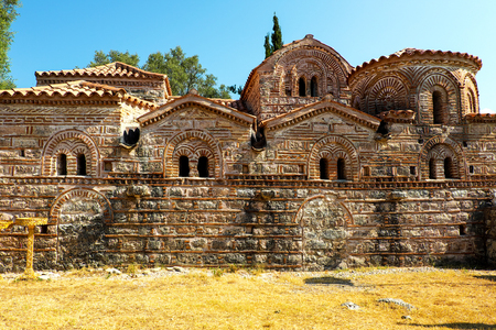 Ancient ruins of a church in greeceの写真素材