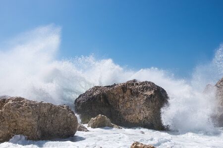 Stormy ocean striking the rocks