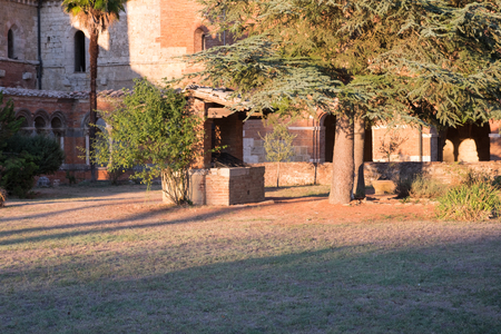 view of the abbey of san galgano in tuscanyの写真素材
