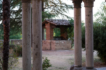 view of the abbey of san galgano in tuscanyの写真素材