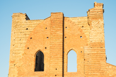 view of the abbey of san galgano in tuscanyの写真素材