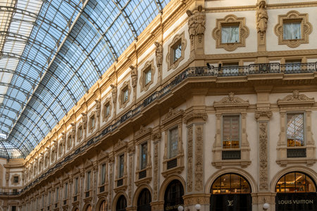Vittorio Emanuele Galleries in Milan, Italy.のeditorial素材