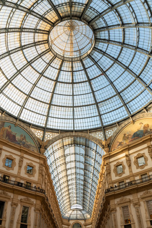 Vittorio Emanuele Galleries in Milan, Italy.のeditorial素材