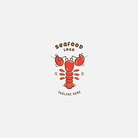 Lobster logo vector design, Seafood restaurant.のイラスト素材