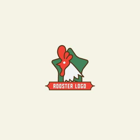 Chicken logo, Fried chicken restaurant, Rooster mascot, chicken farm and egg vector illustration.のイラスト素材