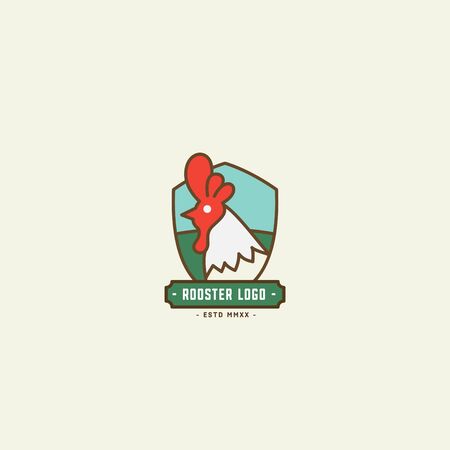 Chicken logo, Fried chicken restaurant, Rooster mascot, chicken farm and egg vector illustration.のイラスト素材