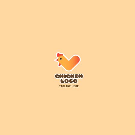 Chicken logo, Fried chicken restaurant, Rooster mascot, chicken farm and egg vector illustration.のイラスト素材