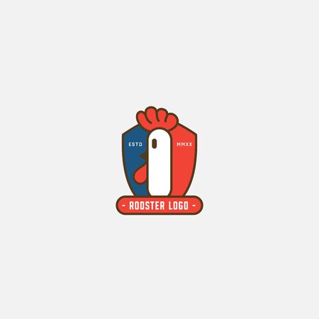 Chicken logo, Fried chicken restaurant, Rooster mascot, chicken farm and egg vector illustration.のイラスト素材