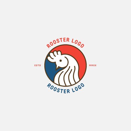 Chicken logo, Fried chicken restaurant, Rooster mascot, chicken farm and egg vector illustration.のイラスト素材