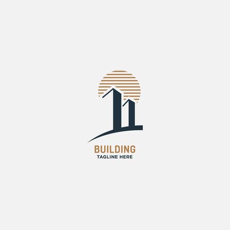 Abstract Buildings Logo. Real Estate Logo. Apartment Logo. Architecture, Resort and Creative House Logo.のイラスト素材
