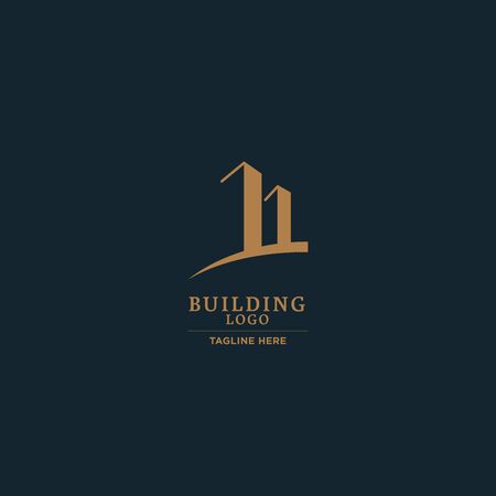 Abstract Buildings Logo. Real Estate Logo. Apartment Logo. Architecture, Resort and Creative House Logo.のイラスト素材