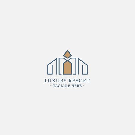 Abstract Buildings Logo. Real Estate Logo. Apartment Logo. Architecture, Resort and Creative House Logo.のイラスト素材
