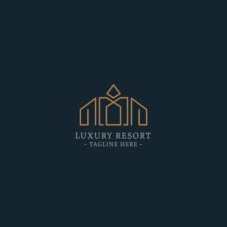 Abstract Buildings Logo. Real Estate Logo. Apartment Logo. Architecture, Resort and Creative House Logo.のイラスト素材
