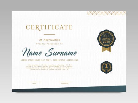 Certificate template awards diploma background vector modern design simple elegant and luxurious elegant. layout horizontal in A4 sizeのイラスト素材