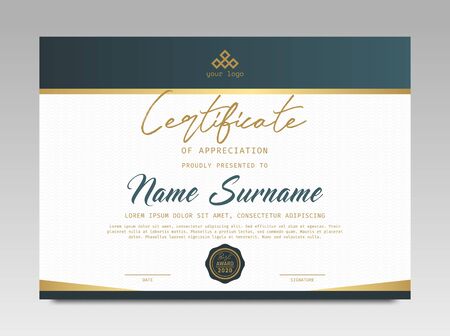 Certificate template awards diploma background vector modern design simple elegant and luxurious elegant. layout horizontal in A4 sizeのイラスト素材
