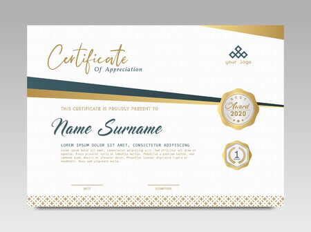 Certificate template awards diploma background vector modern design simple elegant and luxurious elegant. layout horizontal in A4 sizeのイラスト素材